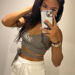 Beautiful adjustable cropped wrap top size small/medium